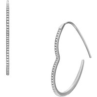 Fossil Oorbellen - All Stacked Up Silver-Tone Brass Whisper Hoop Earr in silver