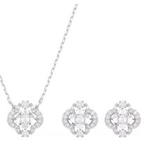 Swarovski Oorbellen - Sparkling Dance set Mixed cuts Clover Rhodium plat in white