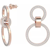 Swarovski Oorbellen - Hollow hoop rose gold-tone plated in quarz