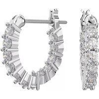 Swarovski Oorbellen - Vittore hoop Round cut Rhodium plated in silver