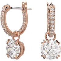 Swarovski Oorbellen - Constella drop Round cut rose gold-tone plated in quarz