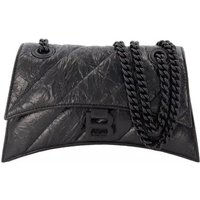 Balenciaga Shoppers - Crush Chain S Hobo Bag -  Black - Leather in zwart