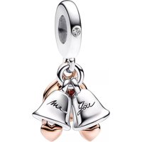 Pandora Charms - Two-tone Wedding Bells Double Dangle in silver