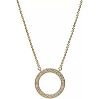 Pandora Kettingen - Pandora Signature Pavé & Hearts Circle Pendant Nec in gold