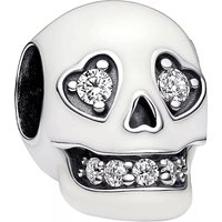 Pandora Charms - Glow-in-the-dark Sparkling Skull Charm in white