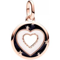 Pandora Charms - Heart 14k rose gold-plated medallion with white bi in white