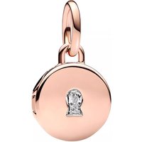 Pandora Charms - Key hole engravable locket 14k rose gold-plated da in silver