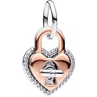 Pandora Charms - Padlock heart sterling silver and 14k rose gold-pl in silver