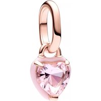 Pandora Charms - Heart 14k rose gold-plated mini dangle with orchid in pink