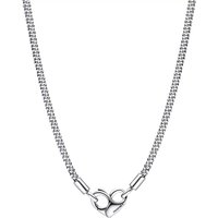 Pandora Kettingen - Studded chain sterling silver necklace with heart in gold