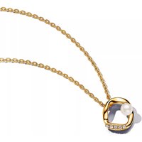 Pandora Kettingen - 14k Gold-plated collier with treated freshwater cu in white