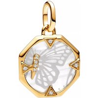 Pandora Charms - Butterfly 14k gold-plated medallion with cubic zir in gold