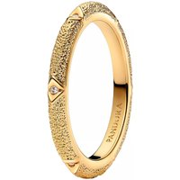 Pandora Ringen - Texture 14k gold-plated ring withcubic zirconia in gold