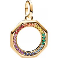 Pandora Charms - Rainbow 14k gold-plated medallion with crystal in multi