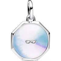 Pandora Charms - Infinity sterling silver medallion with enamel in white