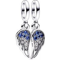 Pandora Charms - Wings sterling silver splittable dangle with stell in blue