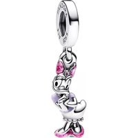 Pandora Charms - Disney Daisy Duck sterling silver dangle with holo in pink