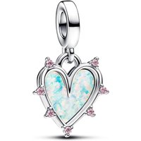 Pandora Charms - Friendship Opalescent Double Dangle Charm in pink