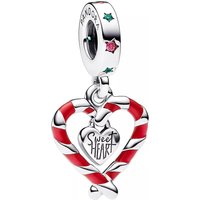 Pandora Charms - Candy cane sterling silver dangle with lake green in multi