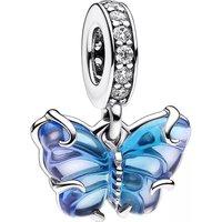 Pandora Charms - Blue Murano Glass Butterfly Dangle Charm in blue