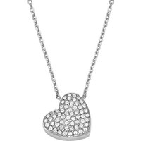 Fossil Kettingen - Sadie Glitz Heart Stainless Steel Pendant Necklace in silver