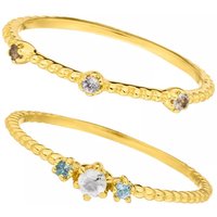 Leaf Ringen - Ring Set Gorgeous Gems Mix in gold