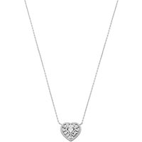 Michael Kors Kettingen - Tapered Baguette Heart Pendant Necklace in silver