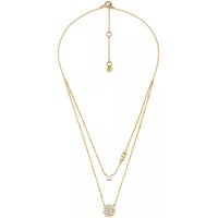 Michael Kors Kettingen - 14K Gold-Plated  Double Layered Pavé Disk Necklace in gold