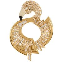 Balmain Charms - Flamingo Crystal-Embellished Brooch in gold