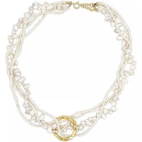 Hermina Athens Kettingen - Full Moon Tangled Pearl Necklace in white