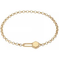 Rachel Jackson London Armbanden - Hexagon Padlock Carabiner Bracelet in gold