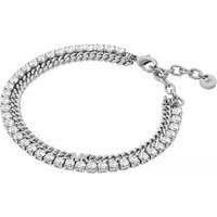 Michael Kors Armbanden - Platinum-Plated Mixed Tennis Double Layer Bracelet in silver