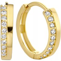 Isabel Bernard Oorbellen - Le Marais Louna 14 Karat Hoop Earrings With Zircon in gold