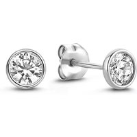 Isabel Bernard Oorbellen - Saint Germain Du Four 14 Karat Ear Studs With Zirc in silver