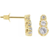 Anna+Nina Oorbellen - Single Glowing Anna Stud Earring in white