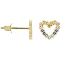 Anna+Nina Oorbellen - Single Eclectic Heart Stud Earring in multi