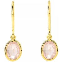 Indygo Oorbellen - Bahia Earrings with Rose Quartz in gold