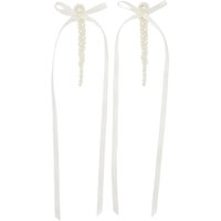 Simone Rocha Oorbellen - Bow Ribbon Drip Earrings in white