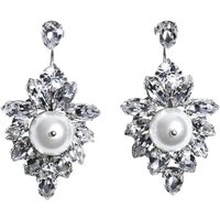 Simone Rocha Oorbellen - Double Ended Crystal Crest Earrings in silver