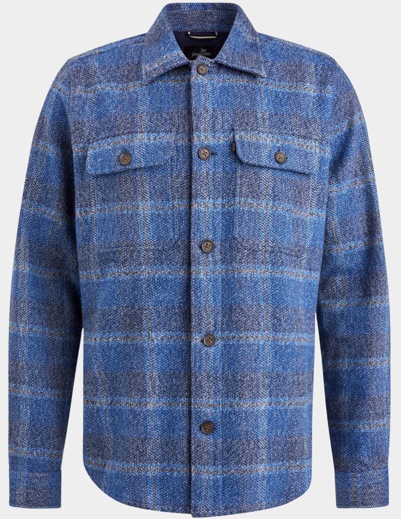 Vanguard Casual hemd lange mouw Blauw Long Sleeve Shirt Check Brush VSI2409228/5030