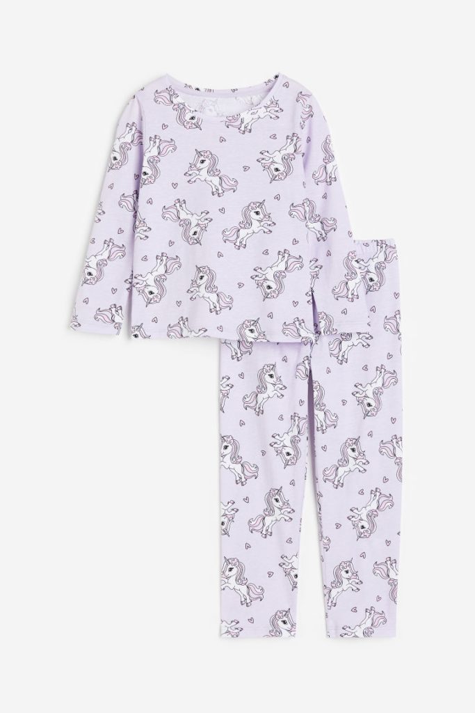 H & M - Pyjama van katoenen tricot - Paars