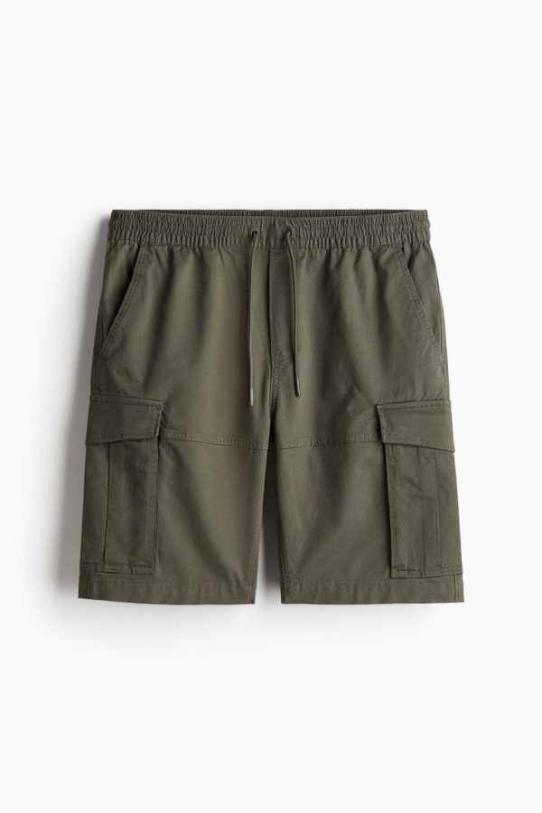 H & M - Twill utilityshort - Regular Fit - Groen