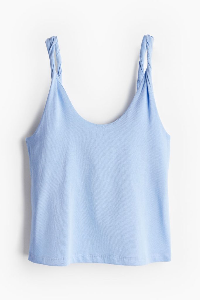 H & M - Singlet met gedraaide bandjes - Blauw