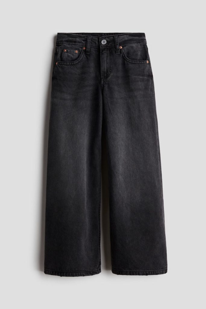 H & M - Super Wide Leg Jeans - Zwart