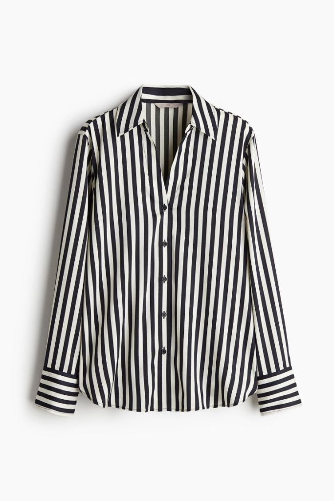 H & M - Blouse met V-hals - Zwart