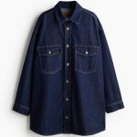 H & M - Oversized denim overhemdblouse - Blauw