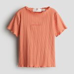 H & M - Geribd T-shirt - Oranje