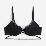 H & M - Kanten push-up bh - Zwart