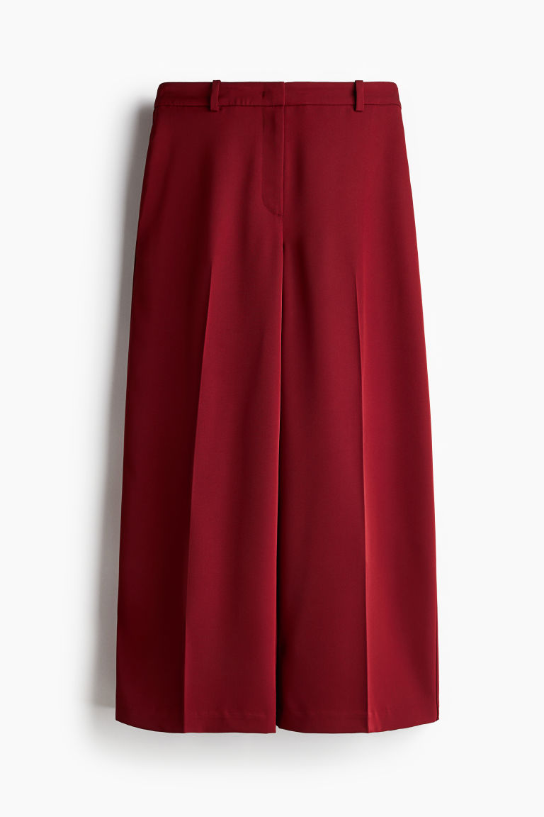 H & M - Wijde twill broek - Rood