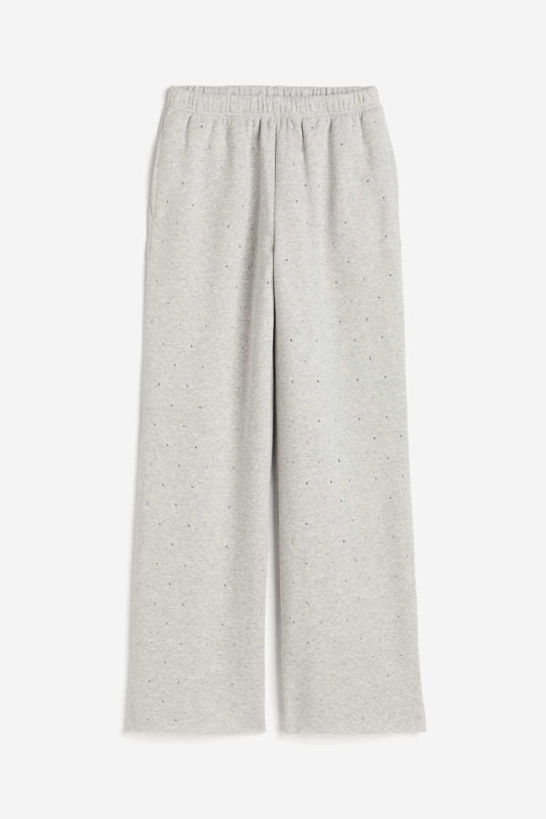 H & M - Crystal Allover Wide Leg - Grijs